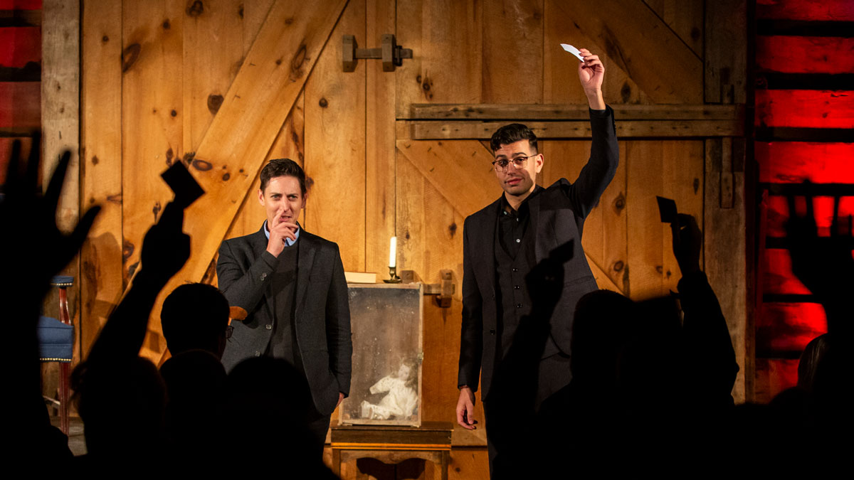 Magicians in front of an audience
