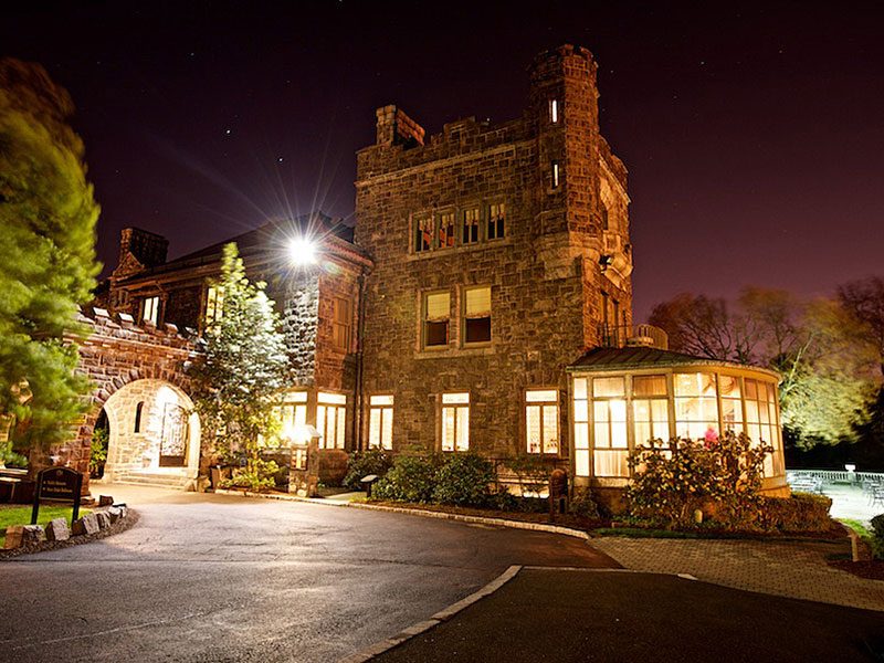 Tarrytown House -Exterior of castle hotel at night
